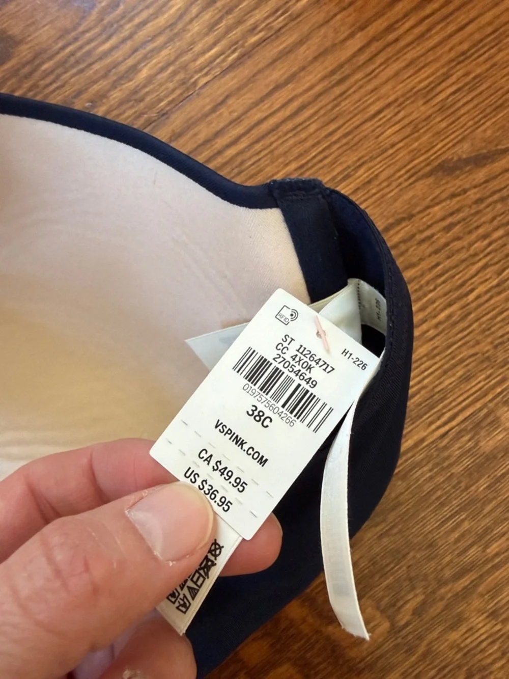 PINK Victoria's Secret Navy Blue Lined Bra - Picture 3 of 5